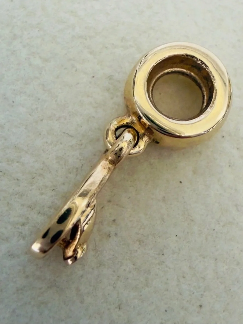 PANDORA 14k Gold Flip Flop Sandal With Diamond Dangle Charm 750433D ❗️Retired❗️
